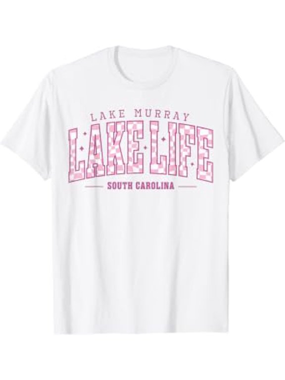 Lake Life Checkerboard Lake Murray Summer Vacation Boat Babe T-Shirt