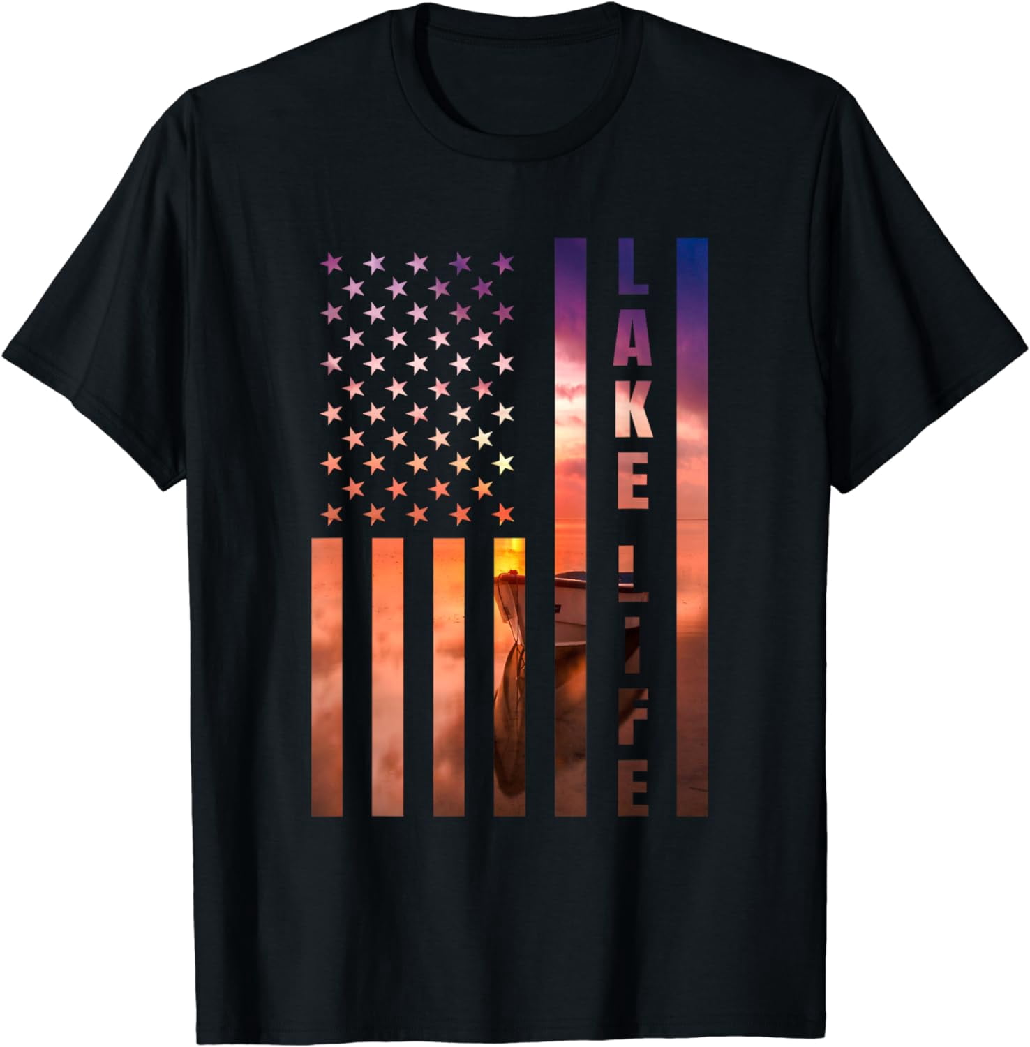 America Fishing Boat Perf Tee - White