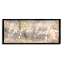 Lake Life Forest Nature Canoe Landscape Graphic Art Black Framed Art Print Wall Art