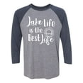 thumbnail image 1 of Lake Life Is The Best Life Unisex 3/4 Sleeve Baseball Raglan Tee, 1 of 2