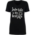 thumbnail image 1 of Lake Life Is The Best Life Womens V-Neck T-Shirt, 1 of 2