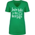 thumbnail image 1 of Lake Life Is The Best Life Womens V-Neck T-Shirt, 1 of 2