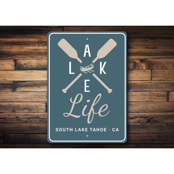 Lake Life Novelty Decor, Metal Wall Sign - 10x14 Inches