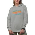 thumbnail image 1 of Lake Life, Quote About Living by Lakes, Groovy Retro Wavy Text Merch Gift, Heather Grey Hooded Sweatshirt or Hoodie, Small, 1 of 5