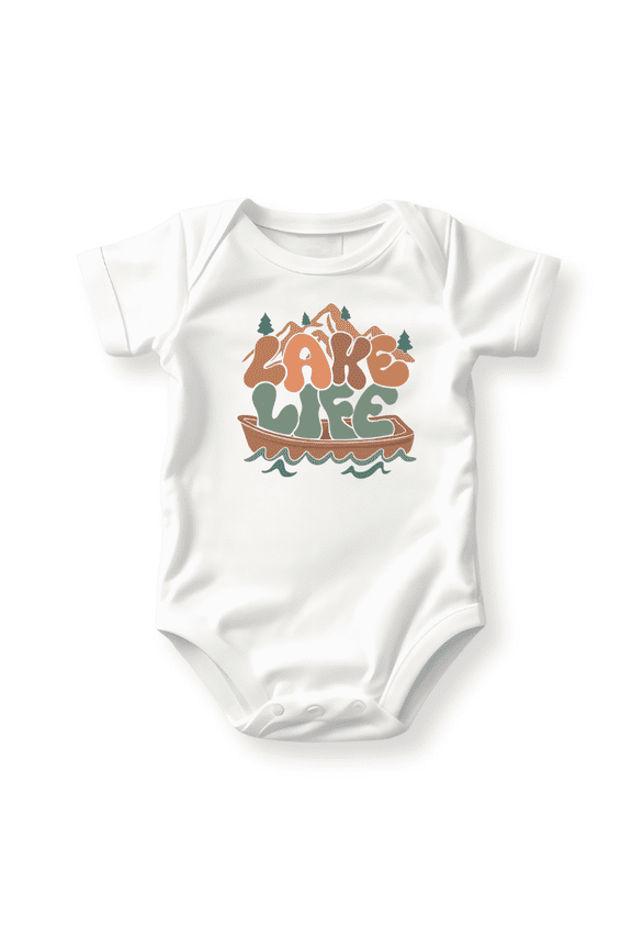 Lake Life Shirt Premium Custom Baby Clothes Unisex Baby Announcement Gift for Mom Newborn Outfit 0-3m White