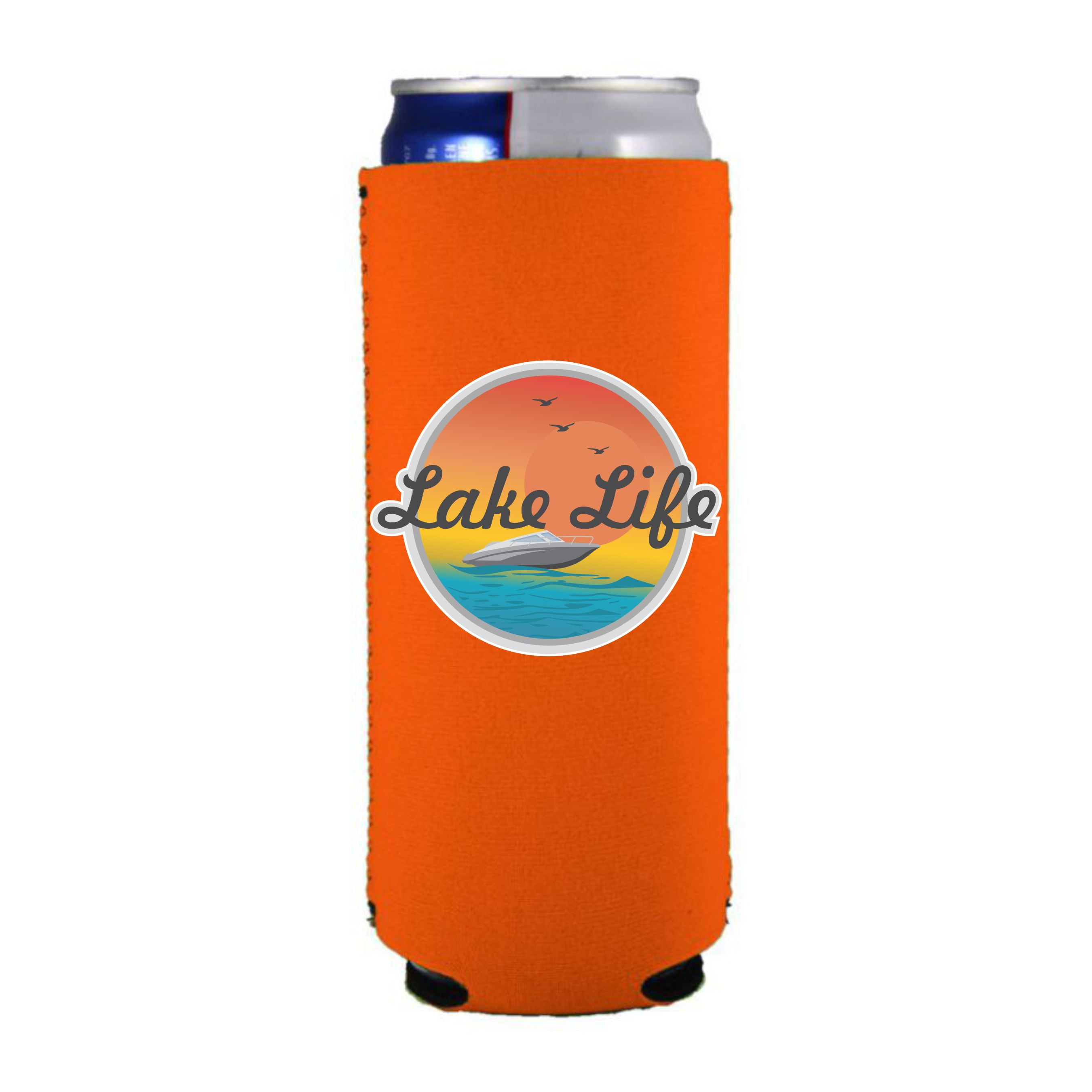 READY TO SHIP Life Is Better At The Lake Blue Slim Can Koozie