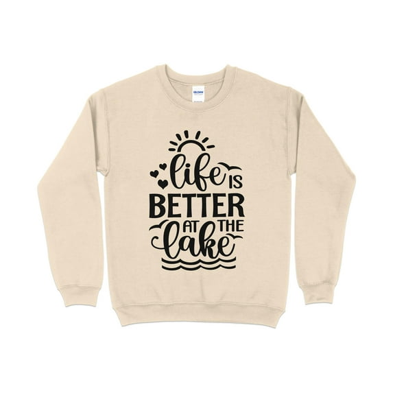 Lake Life Sweatshirt, Lake Vacation Shirt, Lake House, Family Lake Shirt, (Sand, L)