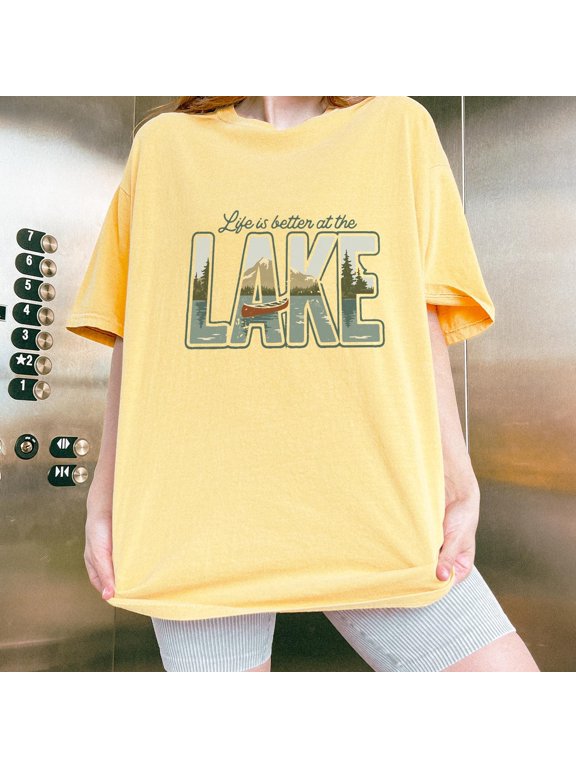 Lake Life T-Shirt, Chill Summer Graphic Tee for Women or Men, Relaxing Water Vibes Shirt, Outdoor Boating Gift, Vintage Birthday Gift