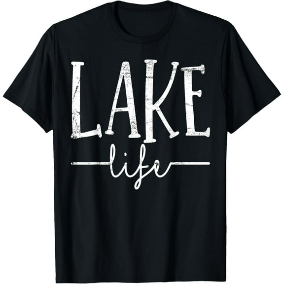 Lake Life T-Shirt Lake Vacation Lover SquadMen and women, White Black T-shirt, size: Extra large S-1311XL