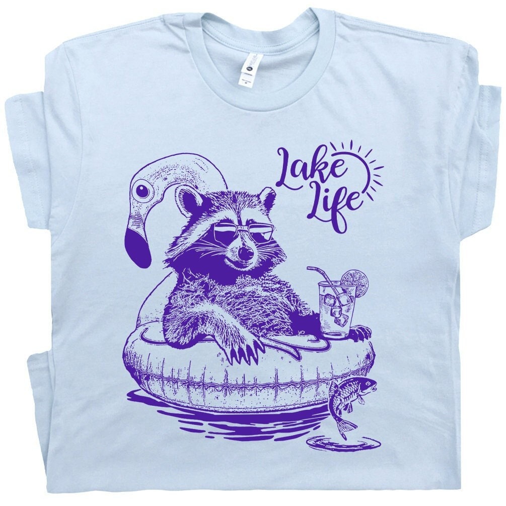 Lake Life T Shirt Raccoon Shirt For Women Men Kids Flamingo Shirt Cute