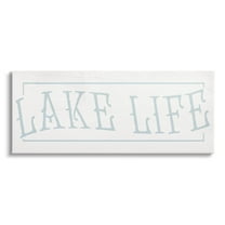 Lake Life Woodsy Cabin Sign Typography Graphic Art Gallery Wrapped Canvas Print Wall Art