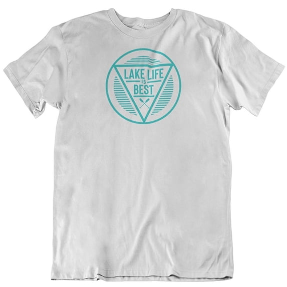 Lake Life is Best. Lake Souvenir T-Shirt for Tourist, Traveler, Men and Women White
