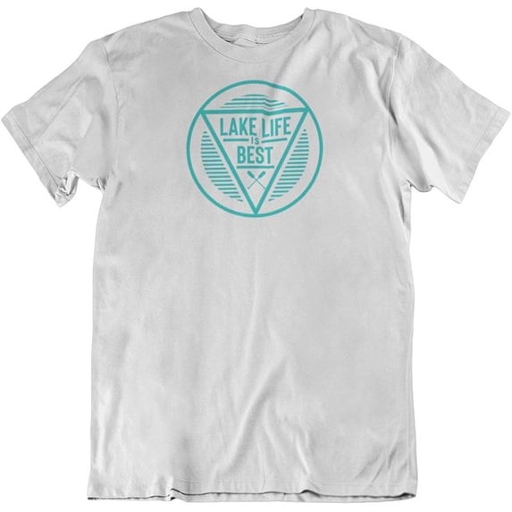 Lake Life is Best. Lake Souvenir T-Shirt for Tourist, Traveler, Men and Women White