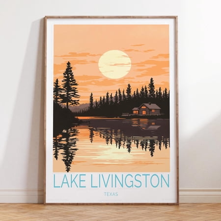 Lake Livingston Texas Travel Gifts Decorative Wall Art Poster , Poster Print Only
