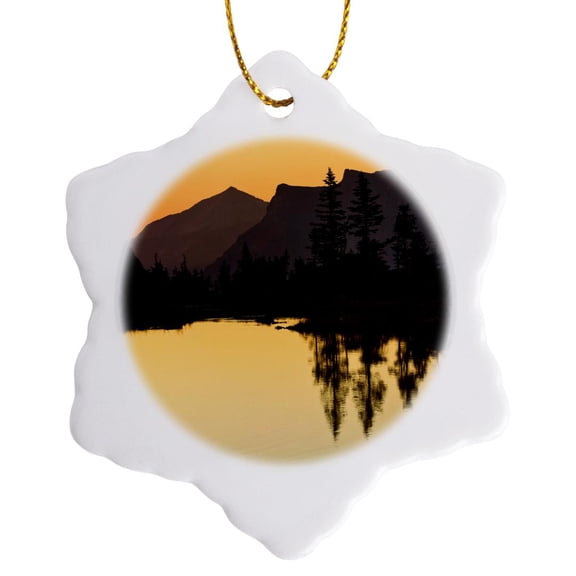 3drose, Lake, Logan Pass, Glacier National Park, Montana - Us27 Aje0059 - Adam Jones, 3 inch Snowflake Porcelain Ornament