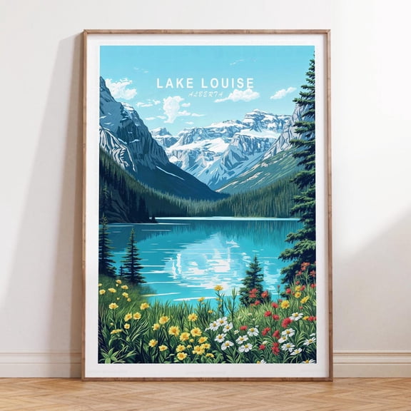 Lake Louise Alberta Canada Wedding Travel Scenery Wall Art, Unframed Canvas Size 16x24