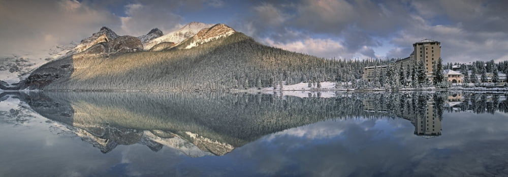 Lake Louise And Chateau Lake Louise Banff Alberta Canada Canvas Art - Darwin Wiggett Design Pics (24 x 8)