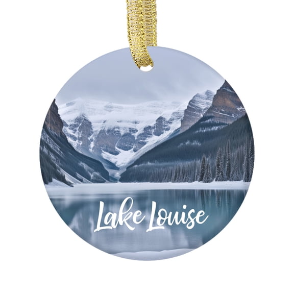 Lake Louise Banff National Park Alberta Canada Landmark Travel Memory Souvenir Landmark Vacation Keepsake Ceramic Christmas Ornament Xmas Holiday Tree Gift