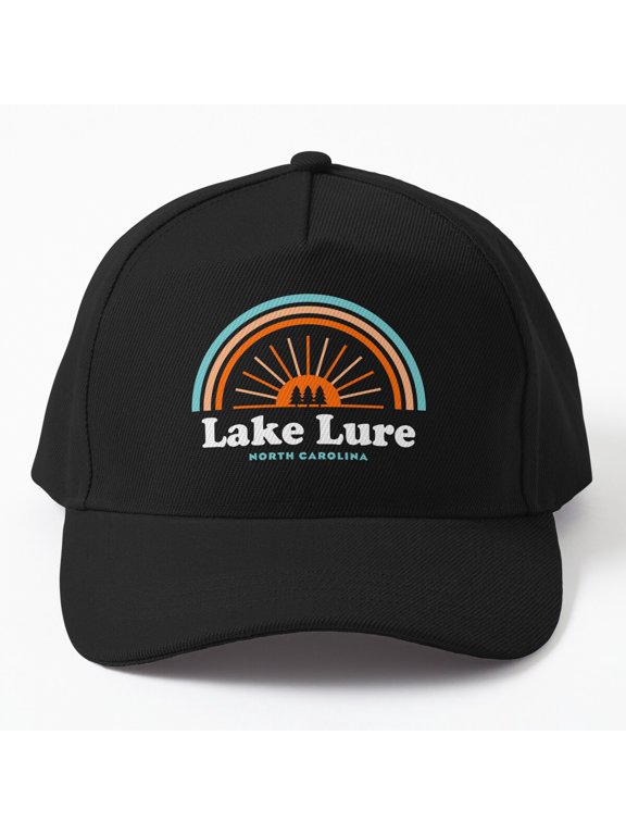 Lake Lure North Carolina Baseball Hat, Rainbow Scenic Travel Graphic Design, Classic Cap