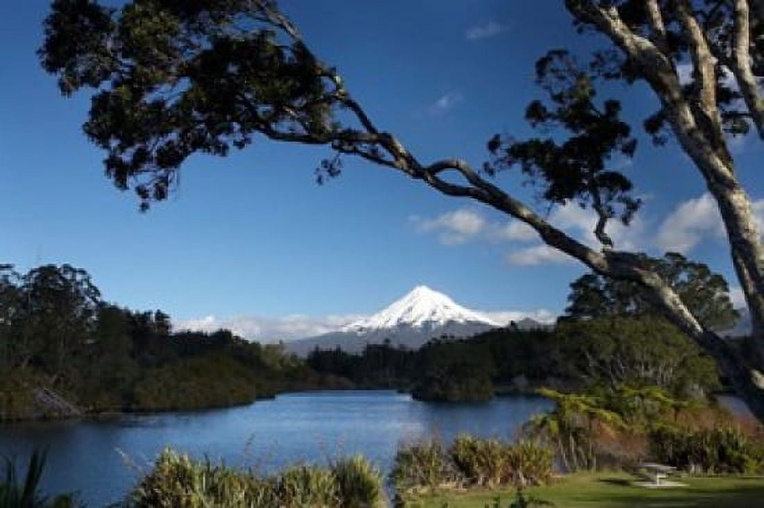 Lake Mangamahoe Mt Taranaki North Island New Zealand Canvas Art - David Wall DanitaDelimont (34 x 23)