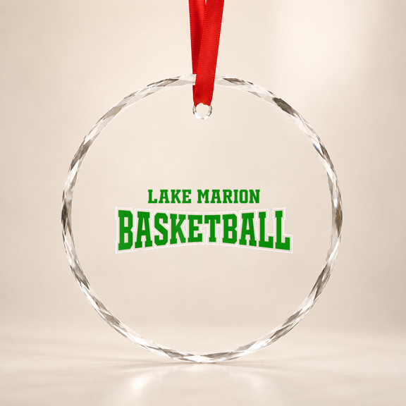 Lake Marion High School Basketball Warp Hs Glass Ornament