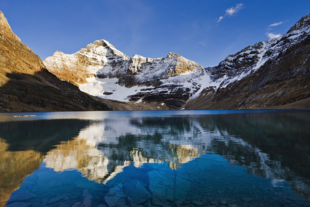 Lake Mcarthur And Mount Biddle At Sunset Yoho National Park British Columbia Canvas Art - Yves Marcoux Design Pics (17 x 11)