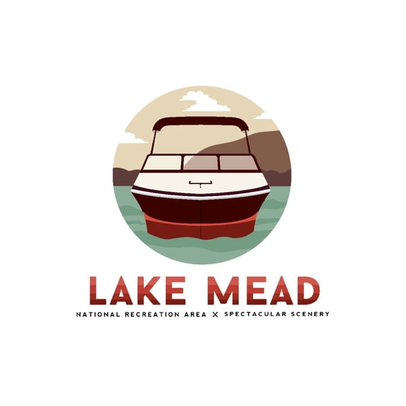Lake Mead National Recreation Area, Speed Boat (24x36 Giclee Gallery Art Print, Vivid Textured Wall Decor)