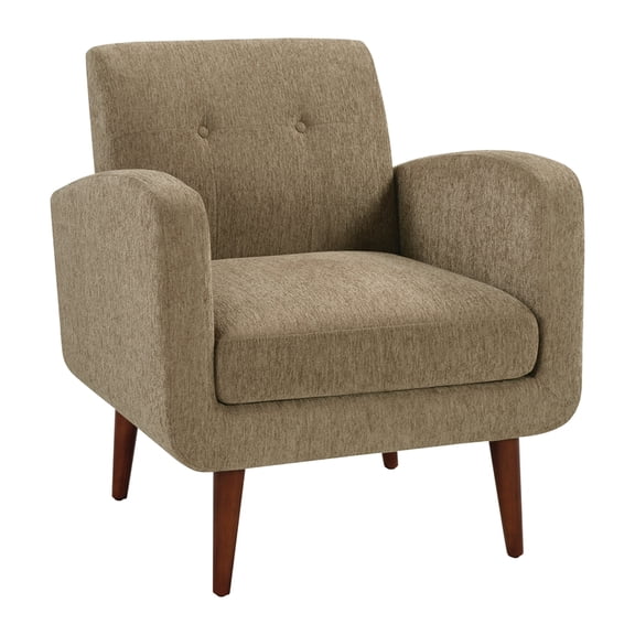 Lake Meadows Arm Chair in Taupe Fabric with Medium Espresso Finished Legs