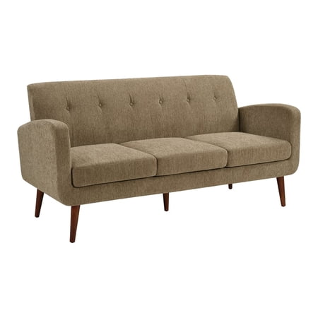 Lake Meadows Loveseat in Taupe Fabric with Medium Espresso Finished Legs