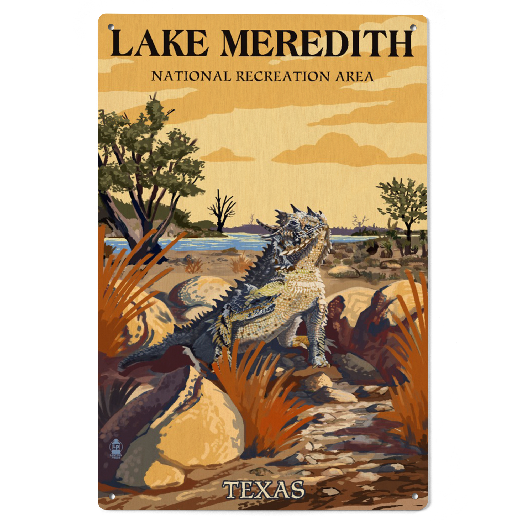 Meredith Sign Lake Meredith National Recreation Area, Texas, Horned Lizard Birch Wood ...