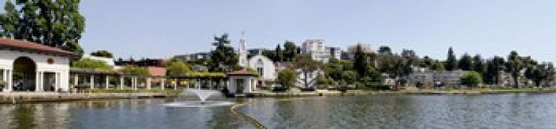 Lake Merritt in Oakland California USA Canvas Art - Panoramic Images (20 x 5)