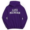 thumbnail image 1 of Lake Michigan Graphic Purple Men's Cotton Pullover Hoodie, 1 of 1