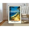 thumbnail image 1 of Lake Michigan Great Lakes Poster, Unframed Paper Poster 24x36in, 1 of 4