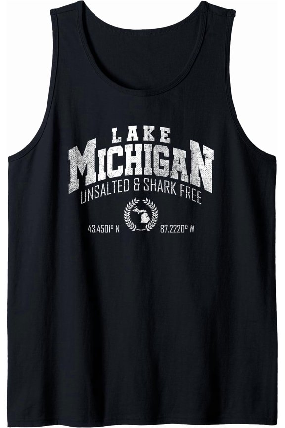 Lake Michigan Unsalted & Shark Free Mi | Michigan | Tank Top Size S-3XL