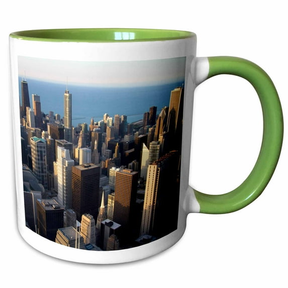 3drose, Lake Michigan Waterfront, Chicago, Illinois - Us14 Dfr0138 - David R. Frazier, 11oz Two-tone Green Mug