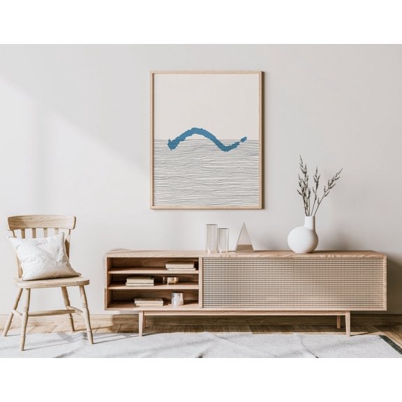 Lake Minnewanka Wall Art Print, Minimalist Mountain Travel Map Decor