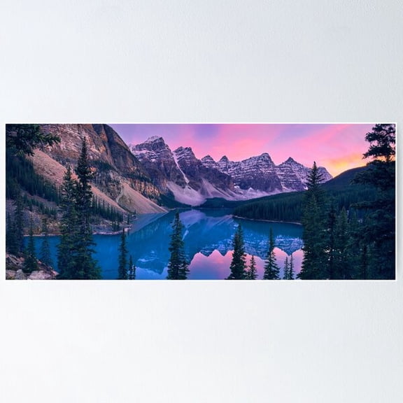 Lake Moraine Sunset Poster, Poster Only
