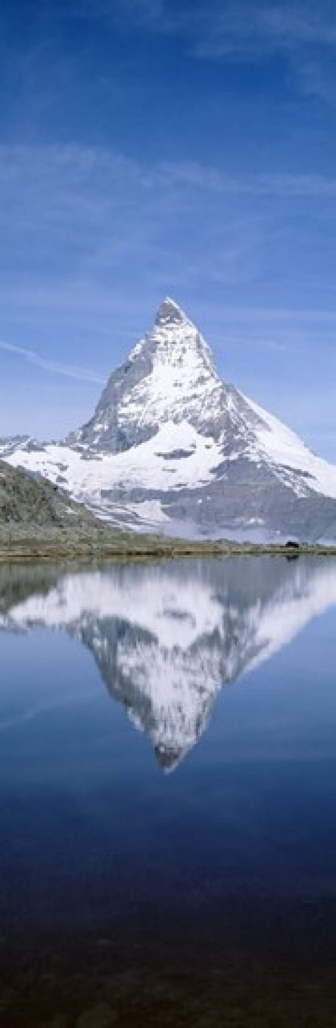 Lake Mountains Matterhorn Zermatt Switzerland Canvas Art - Panoramic Images (18 x 6)