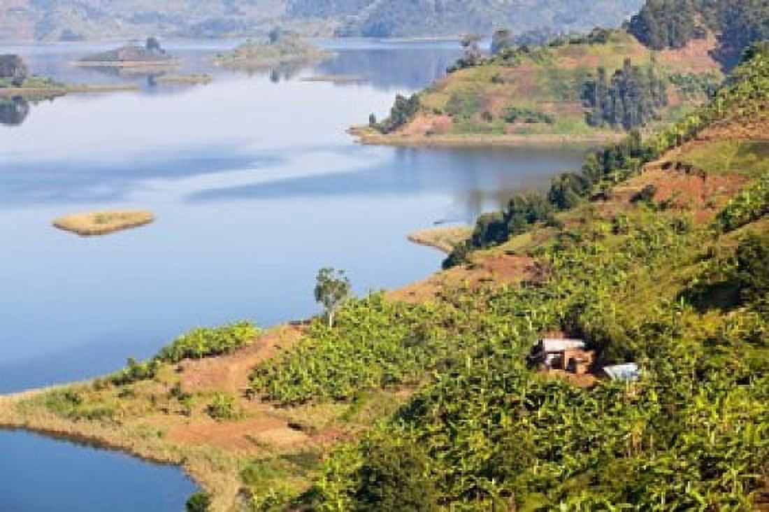 Lake Mutanda near Kisoro Uganda Canvas Art - Martin Zwick DanitaDelimont (38 x 25)