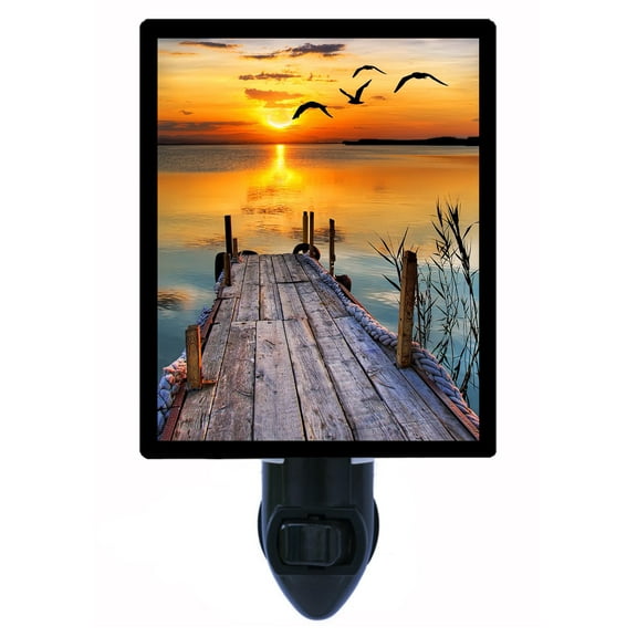 Night Light - A Place to Dream. | Lake Theme, Includes Free Switchable Insert, 4W Bulb, E12 Base