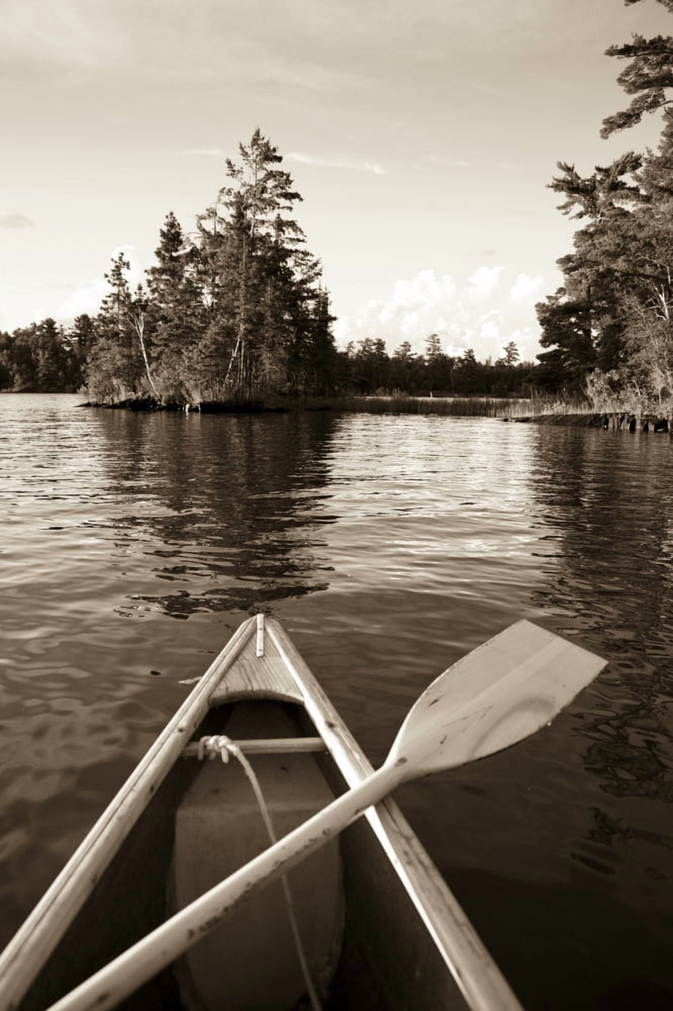 Lake Of The Woods Ontario Canada Boat On The Water Canvas Art - Keith Levit Design Pics (22 x 36)