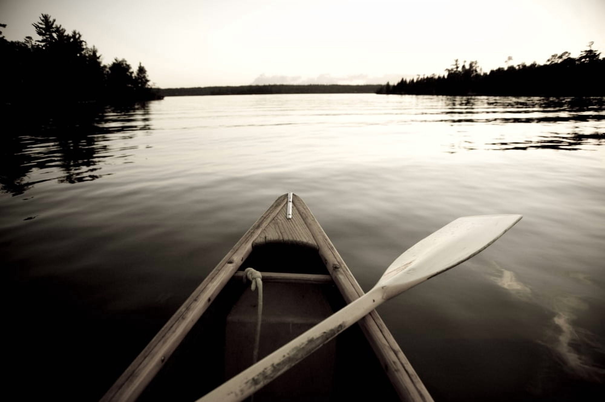 Lake Of The Woods Ontario Canada Boat On The Water Canvas Art - Keith Levit Design Pics (36 x 22)
