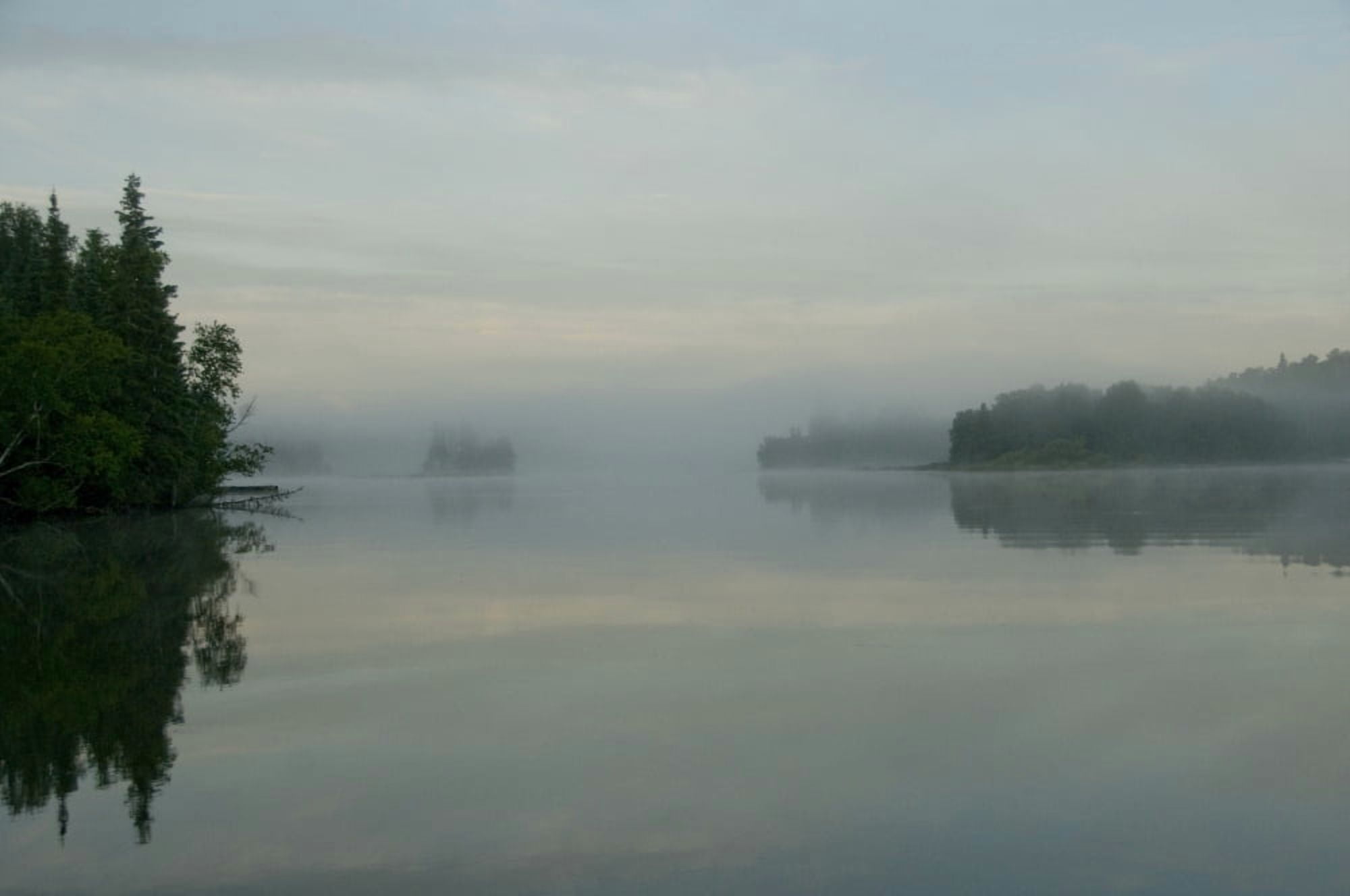 Lake Of The Woods Ontario Canada View Across Lake At Sunrise Canvas Art - Keith Levit Design Pics (19 x 12)