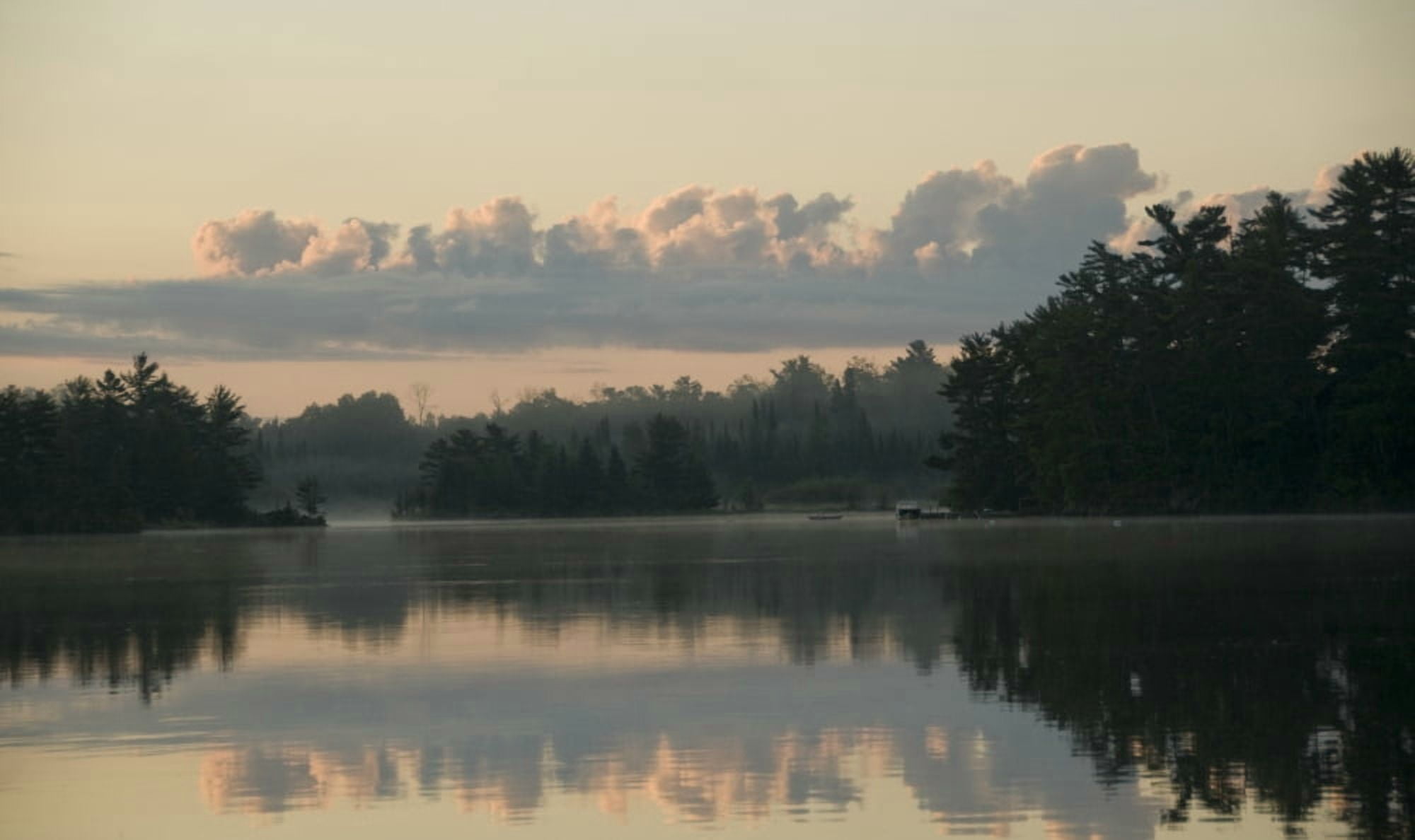 Lake Of The Woods Ontario Canada View Across Lake At Sunrise Canvas Art - Keith Levit Design Pics (38 x 22)