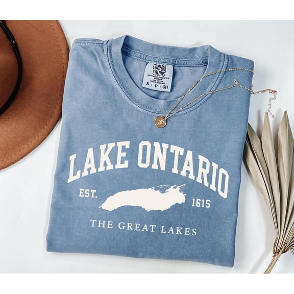 Lake Ontario EST 1615 Shirt, Vintage Lake Ontario Graphic Tee, Retro Great Lakes T-Shirt, Adventure Travel Shirt, Canada New York Lake Lover Gift