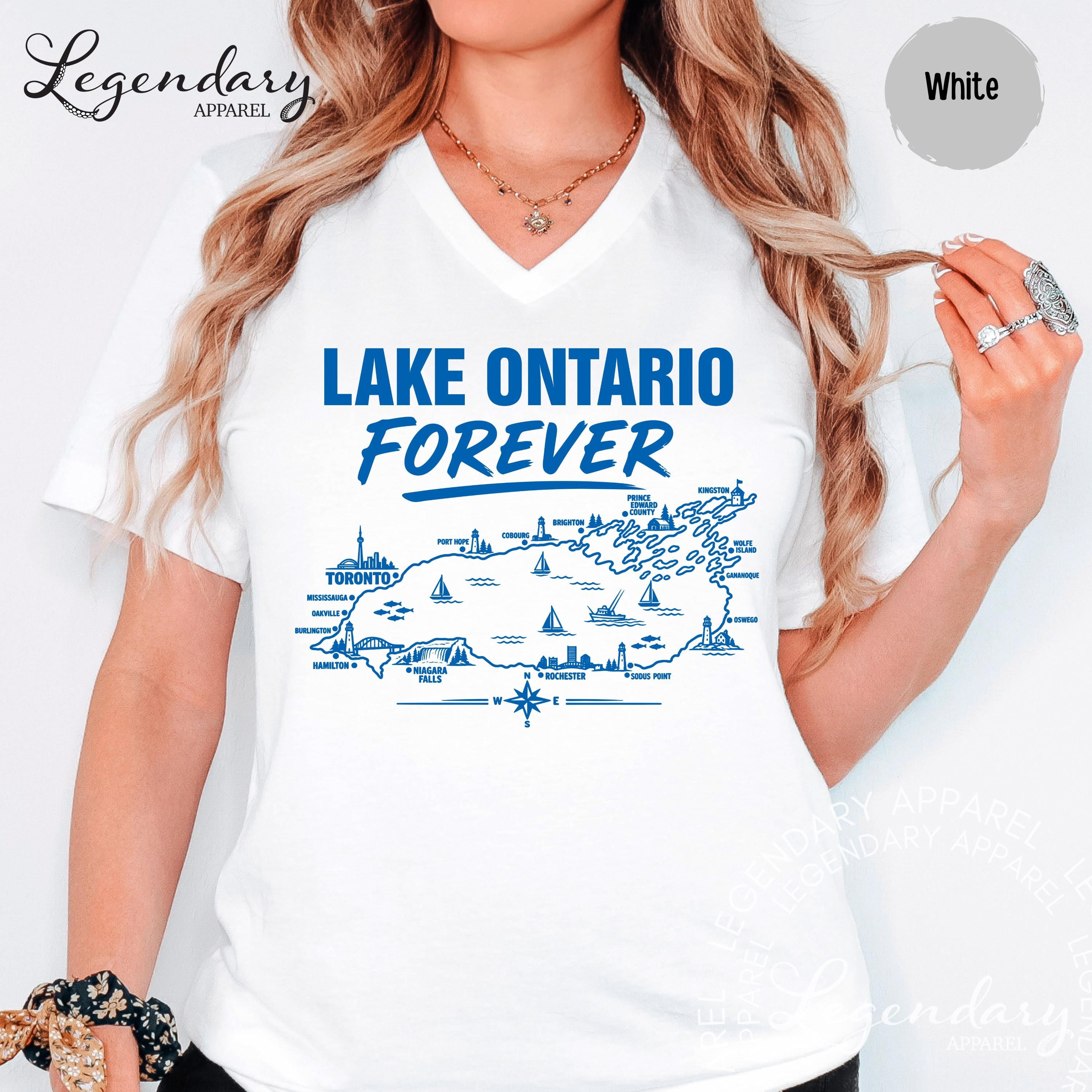 Map Graphioc Lake Ontario Forever Map Shirt Lake Ontario Graphic Tee White Great ...