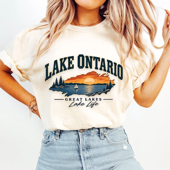 Color Layout Blue Lake Ontario Great Lakes Design Lake Ontario Apparel Multi-color (Blue ...