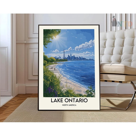 Lake Ontario Great Lakes Nature Landscape Wall Art Photo Print, Unframed Canvas 12x16in