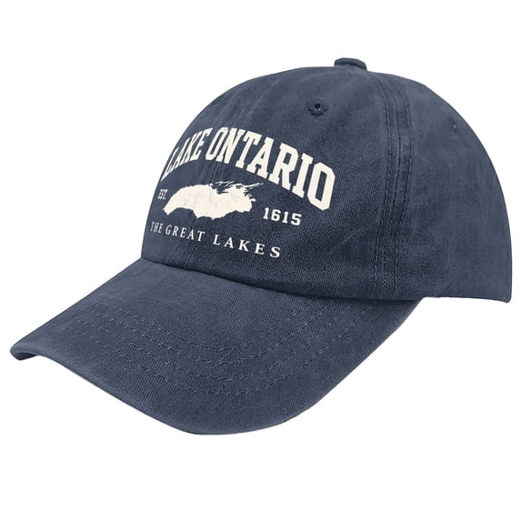 Lake Ontario Vintage Embroidered Dad Hat, Great Lakes Outdoor Sports Travel Cap One Size