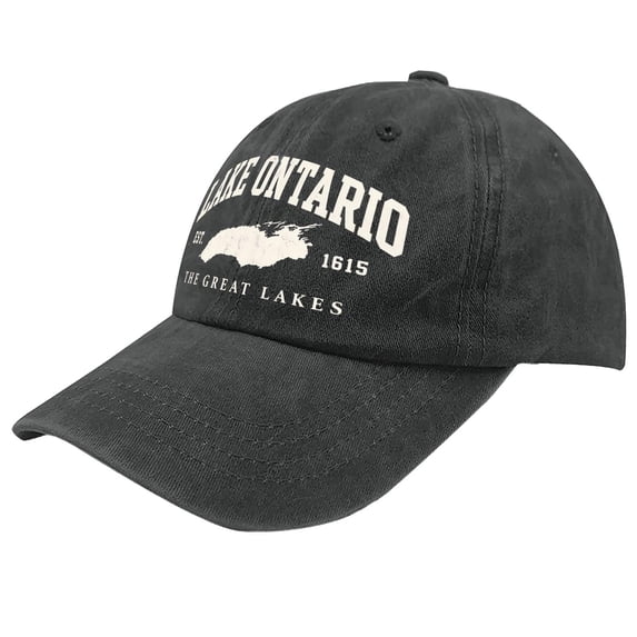 Lake Ontario Vintage Embroidered Dad Hat, Great Lakes Outdoor Sports Travel Cap One Size